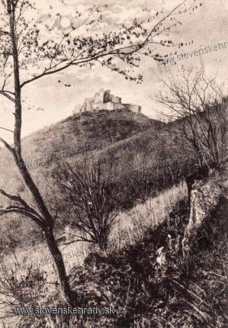 Plaveck hrad - pohadnica z roku 1926<br>Zdroj: www.aukro.sk