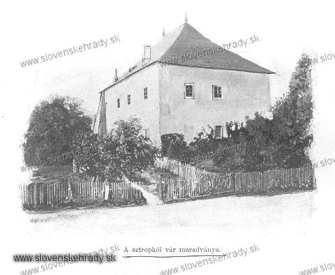 Stropkovsk hrad - najstaria fotografia "Stropkovskho hradnho zmku" - 19. storoie