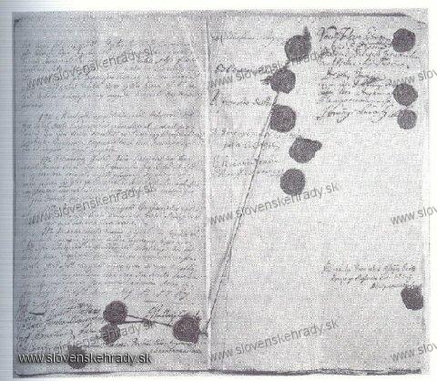 Stropkovsk hrad - zver listiny o debe stropkovskho panstva a hradu z 29.5.1767, foto J.Hanus