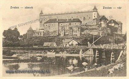 Zvolensk hrad - na pohadnici<br>Zdroj: aukro.cz